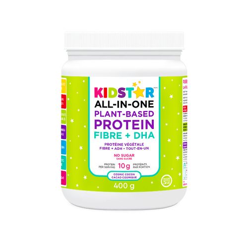 加拿大KidStar全营养植物蛋白粉 400克 可可味 含23种植物提取维生素、矿物质、纤维及DHA