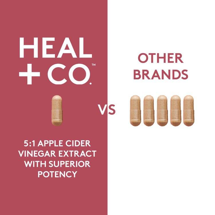 加拿大Heal+Co.苹果醋素食胶囊 120粒 美容养颜 帮助消化 助力减重