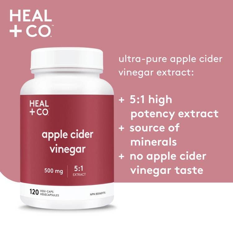 Heal+Co., Apple Cider Vinegar 500mg, 120 Capsules