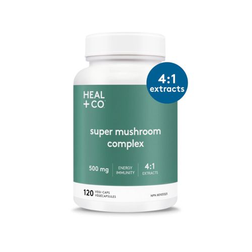 Heal+Co., Super Mushroom Complex (4:1) 500mg, 120 Capsules