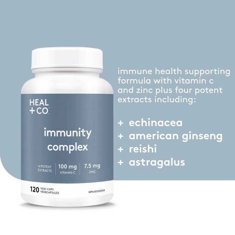 加拿大Heal+Co.免疫胶囊 120粒 6种精华成分 提升免疫力