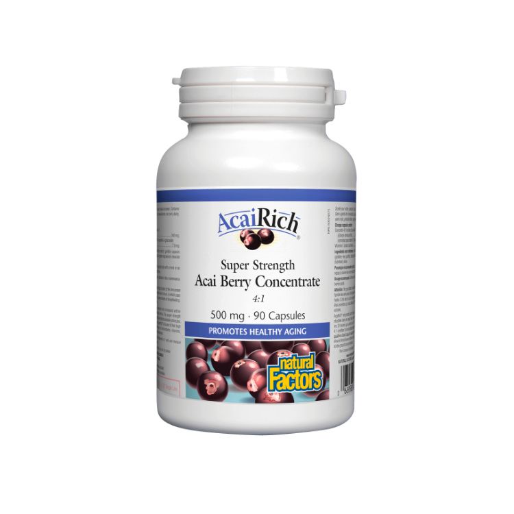 Natural Factors, Super Strength Acai Berry Concentrate 500mg, 90 Softgels