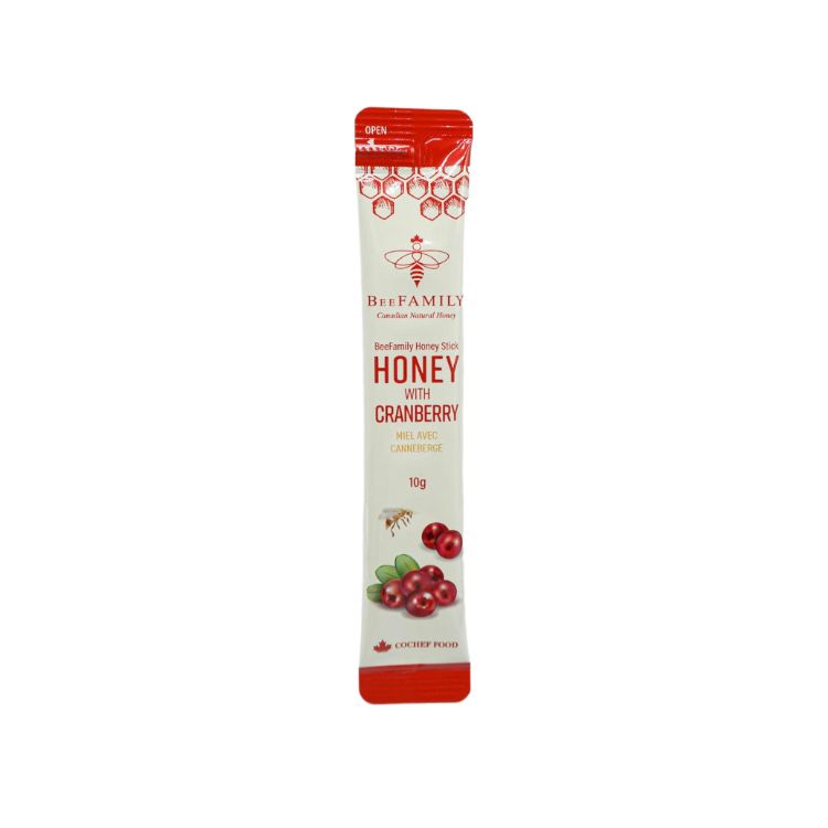 BeeFamily, Honey Stick, with Cranberry, 10 Sticks
