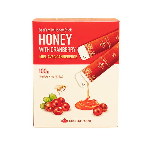 BeeFamily, Honey Stick with Cranberry, 10 Counts