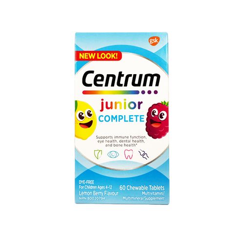Centrum, Junior Complete Lemon-Berry Flavour, 60 Chewable Tablets