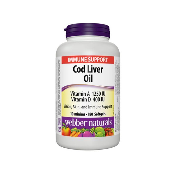 加拿大Webber Naturals伟博天然鳕鱼肝油  含维生素A和维生素D 保护心脑血管 改善夜盲症