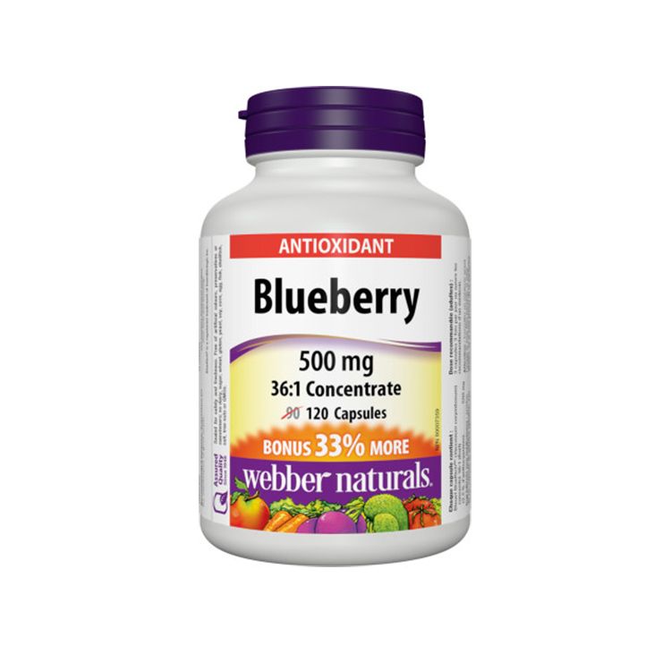 加拿大Webber Naturals浓缩蓝莓精华 120粒 护眼润眼 维护视力健康