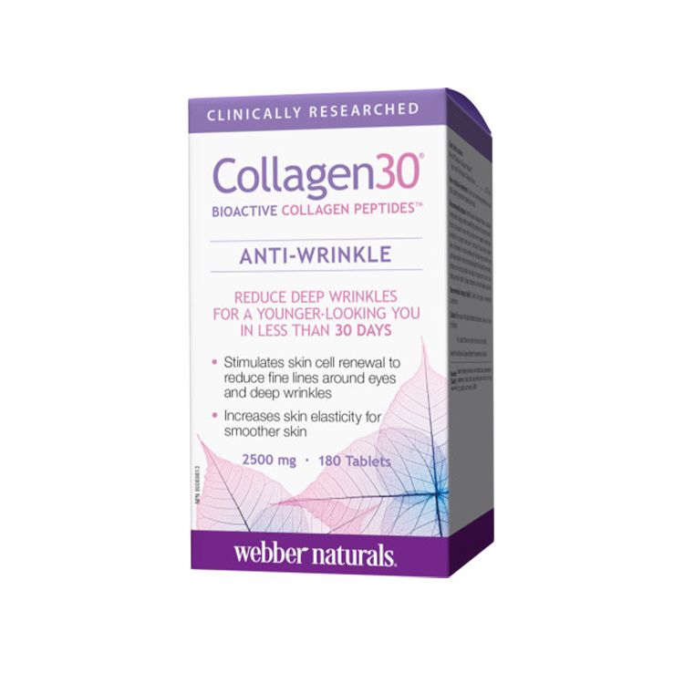 加拿大Webber Naturals伟博天然抗皱胶原蛋白肽片剂 30天改善肌肤状态 水润光泽有弹性