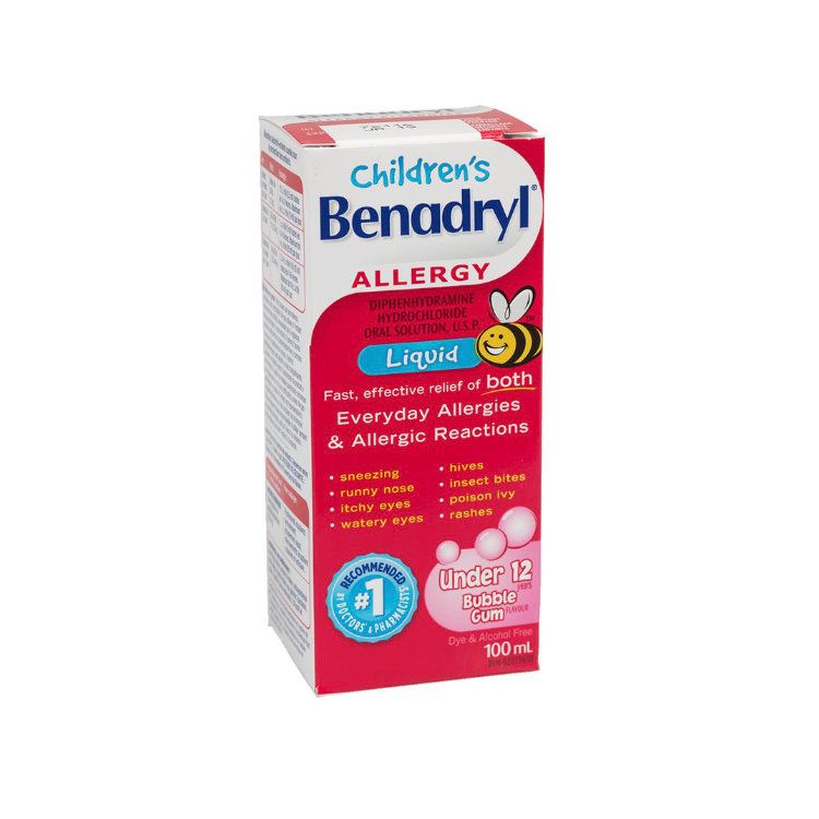 Benadryl, Children's Allergy Liquid, Bubble Gum, 100ml