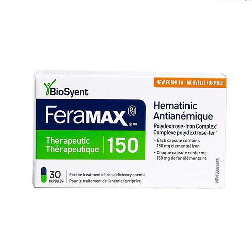 加拿大Feramax PD 150mg补铁胶囊 30粒 加拿大医师药剂师首选No.1补铁产品 治疗缺铁性贫血 不便秘