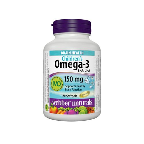 加拿大Webber Naturals儿童鱼油Omega-3 橙子味/120粒 6岁以上儿童配方 小粒可吞可嚼