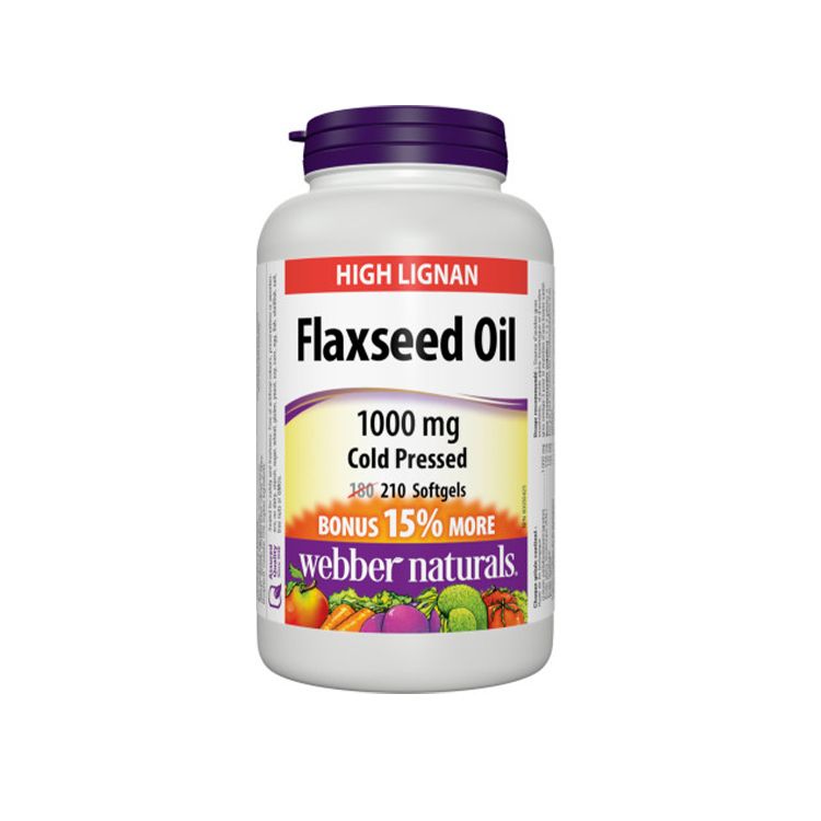 Webber Naturals, Flaxseed Oil, 1000mg, 210 Softgels