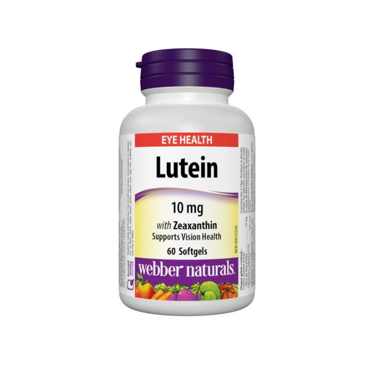 Webber Naturals, Lutein 10mg with Zeaxanthin, 60 Softgels