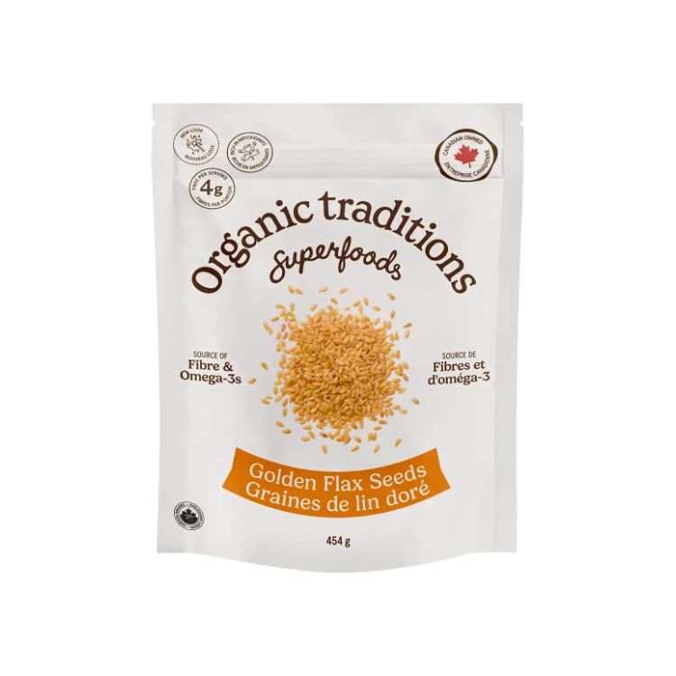 Organic Traditions, Golden Flax Seeds, 454g