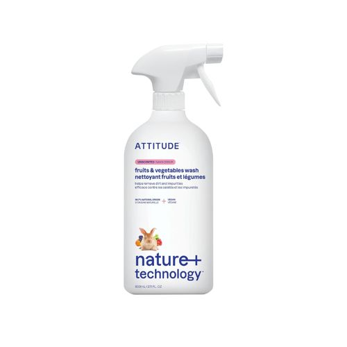 加拿大Attitude纯天然果蔬清洁剂 800ml 无香型 放心去除水果蔬菜上的有害物质