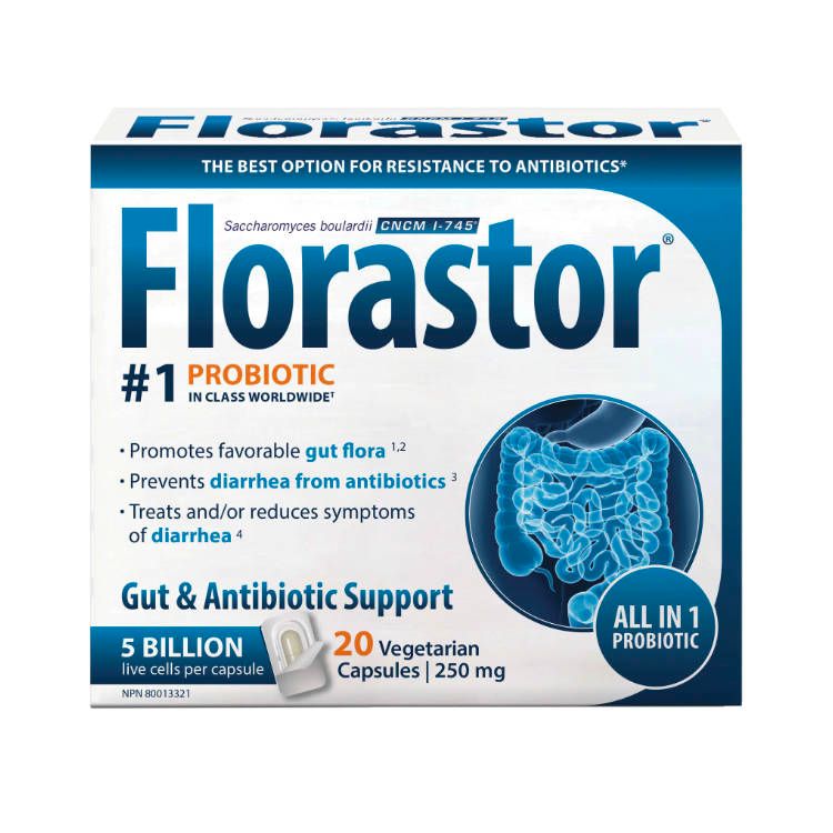 加拿大Florastor布拉氏酵母菌 20粒 缓解急性腹泻 改善抗生素引起的腹泻 以及幽门螺旋菌感染