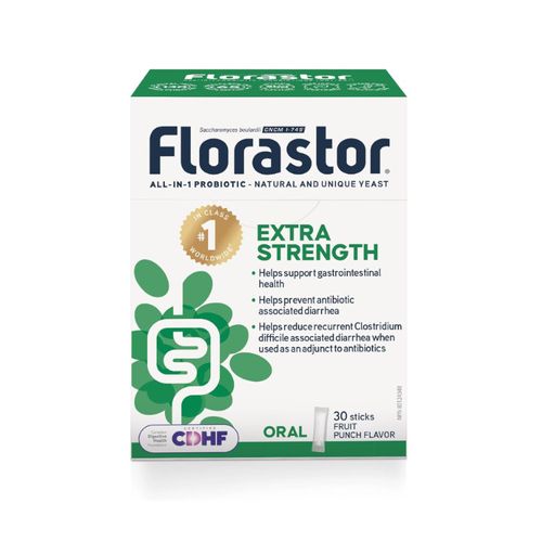 Florastor, Extra Strength Probiotic Vegetarian Sachet, Saccharomyces boulardii, 30s