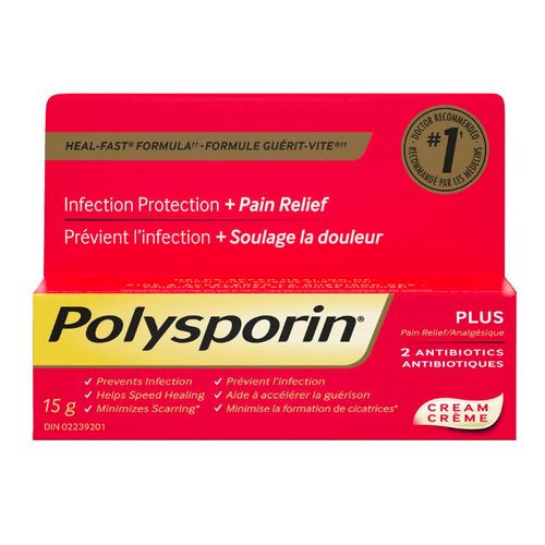 Polysporin, Plus Pain Relief Ointment, 15g
