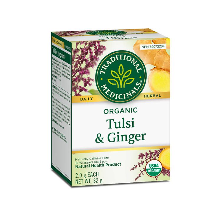 Traditional Medicinals, Organic Tulsi with Ginger Tea, 16s