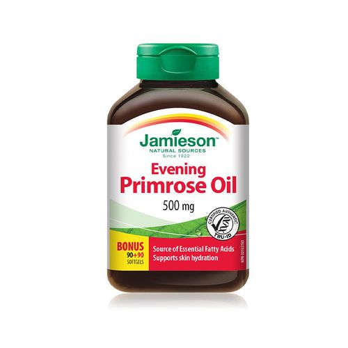 Jamieson, Evening Primrose Oil 500mg Bonus Pack, 180 Softgels