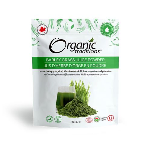 Organic Traditions, Organic Barley Grass Juice Powder, 150 g