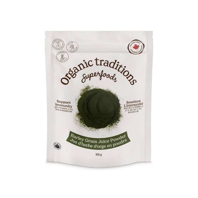 Organic Traditions, Organic Barley Grass Juice Powder, 150 g - Organic Traditions | Lifeplus Natural Health