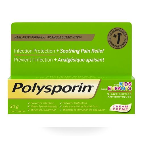 美国强生Polysporin儿童外用完全抗生素软膏 30克 适用于小伤口和烧伤 加快伤口愈合速度 北美医生药剂师首选品牌