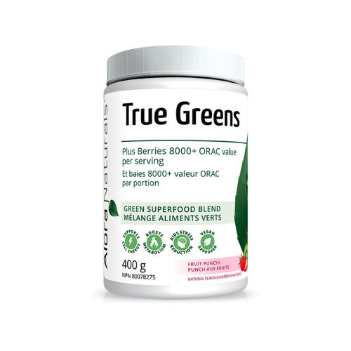 Alora Naturals, True Greens Powder, Fruit Punch, 344g