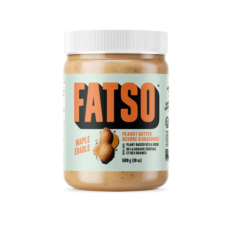 加拿大Fatso天然花生酱500g 枫糖款 奇亚籽亚麻籽 高纤维高蛋白强饱腹感 健身减脂必备
