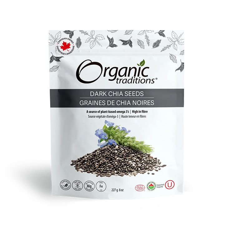 Organic Traditions, Dark Chia Seeds, 227g