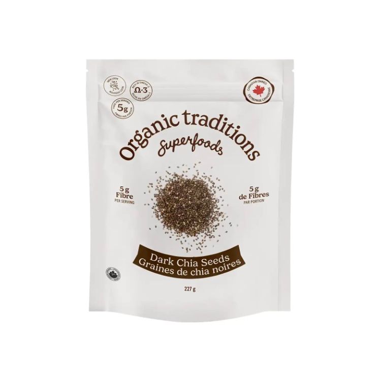 Organic Traditions, Dark Chia Seeds, 227g - Organic Traditions | Lifeplus Natural Health