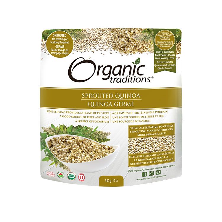 美国Organic Traditions免洗有机发芽藜麦 340克 富含蛋白质及纤维 超级食物 有助减重