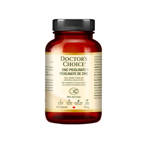 加拿大Doctor's Choice吡啶甲酸锌胶囊 90粒 50mg 提升免疫 改善生殖系统