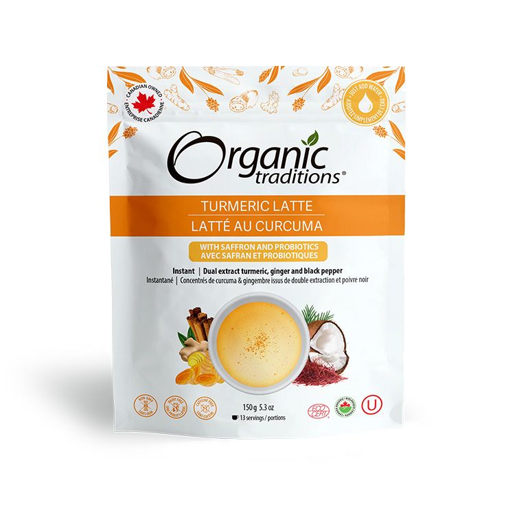 Organic Traditions, Turmeric Latte with Probiotics and Saffron, 150g