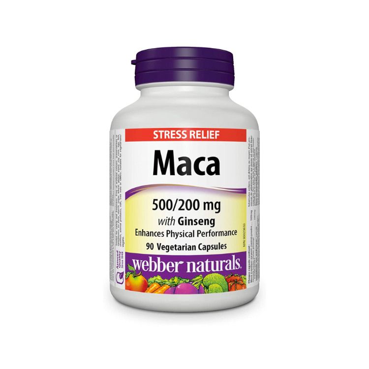 Webber Naturals, Maca with Ginseng 500/200mg, 90 Vcaps