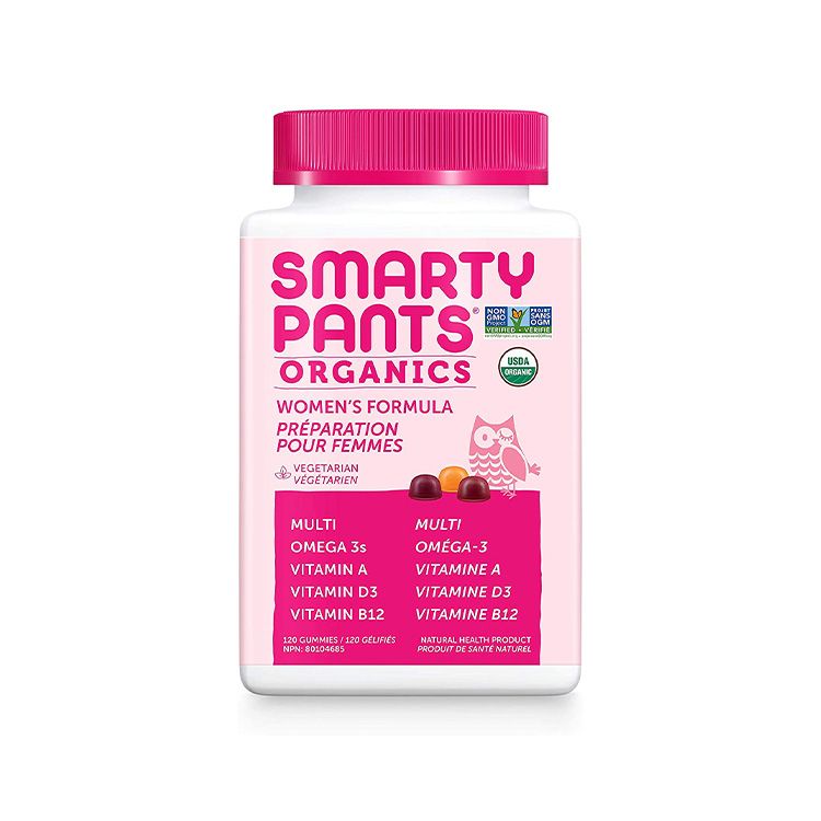 美国SmartyPants有机复合维生素全谱营养软糖 120粒 女性版 添加素食来源Omega-3 增加活力 亮白肌肤