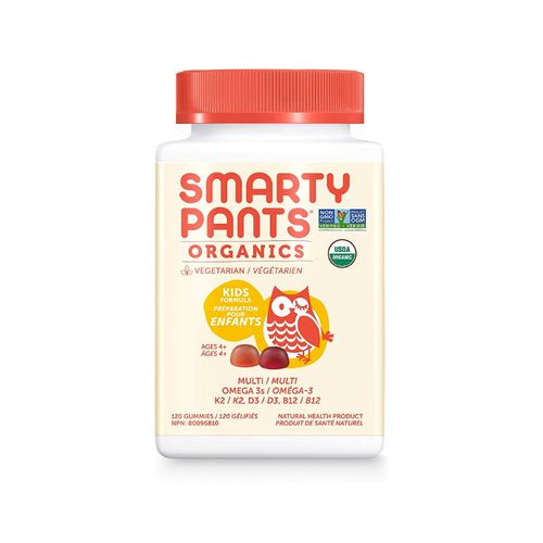 美国SmartyPants有机复合维生素全谱营养软糖 120粒 儿童版 添加素食来源Omega-3 促进发育 提升免疫
