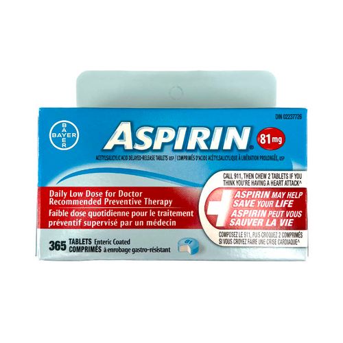 Aspirin Daily Low Dose 81mg 365 Tablets