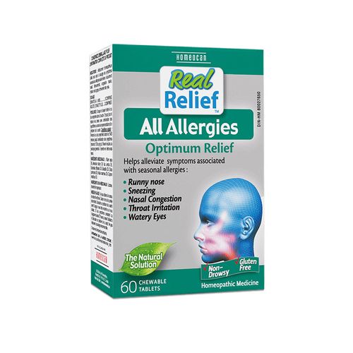 Homeocan, Real Relief, All Allergies, 60 Chewable Tablets