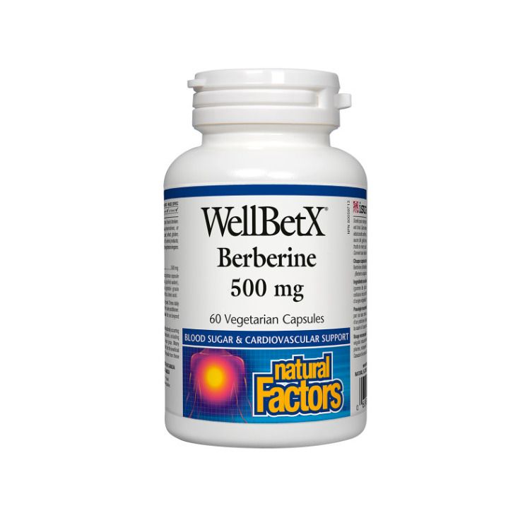 Natural Factors, WellBetX, Berberine, 500 mg, 60 Vegetarian Capsules