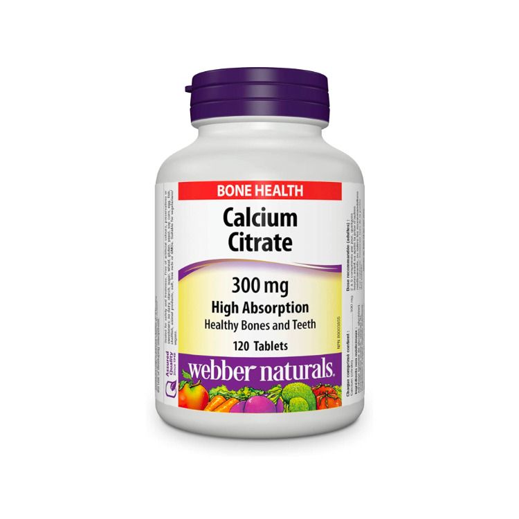 Webber Naturals, Calcium Citrate High Absorption, 300mg, 120 Tablets