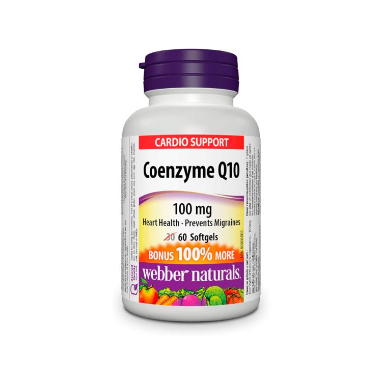 Webber Naturals, CoEnzyme Q10, 100mg, 60 Softgels