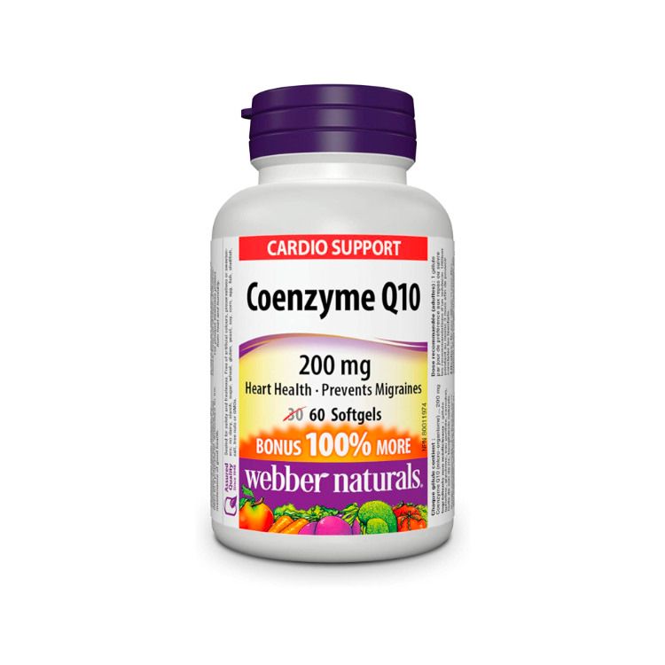 Webber Naturals, CoEnzyme Q10, 200mg, 60 Softgels