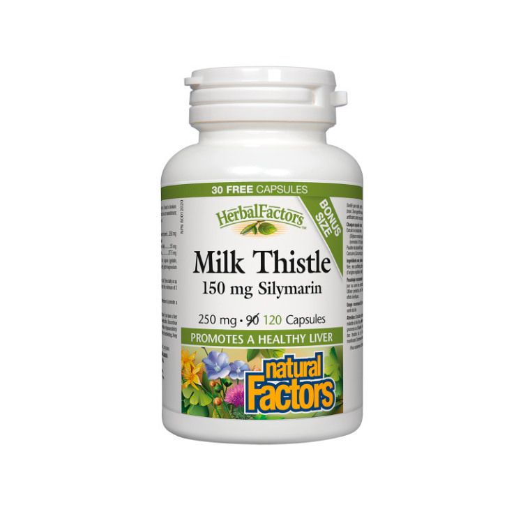 Natural Factors, Milk Thistle 250mg, 120 Capsules Bonus Size