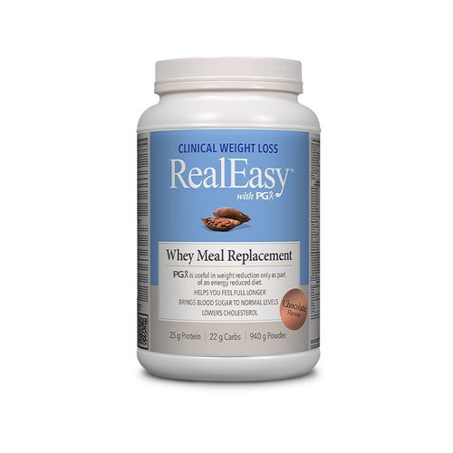 Natural Factors, RealEasy with PGX Whey Meal Replacement, Chocolate Flavour, 940g