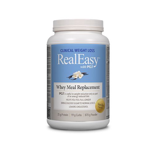 Natural Factors, RealEasy with PGX, Whey Meal Replacement, Vanilla, 870g