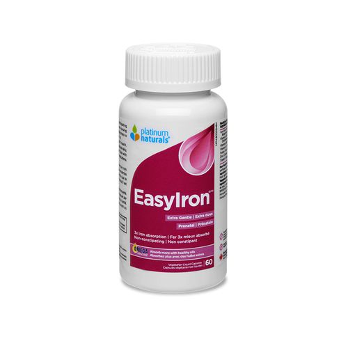 Platinum Naturals Prenatal Easyiron Extra Gentle, 60 Vegetarian Liquid Capsules