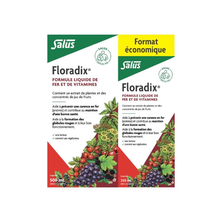 德国Salus莎露斯Floradix经典铁元液 孕妇补血女性补铁首选 季节超值装 500毫升+250毫升 - Salus | 加拿大生活加
