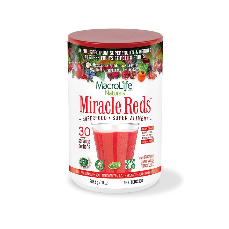美国MacroLife Naturals果莓营养粉 红色奇迹 284克 含19种超级水果和浆果 添加植物甾醇 帮助身体恢复