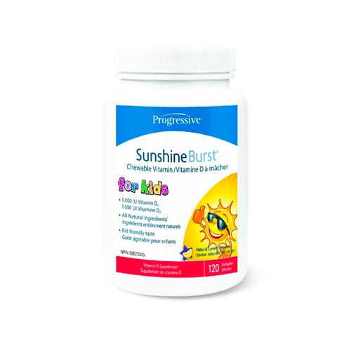 Progressive, Sunshine Burst, Chewable Vitamin D3, 120 Softgels